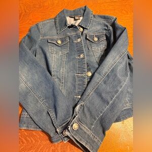 Stylish Baccini Blue Denim Jacket with Glittering buttons and detailing.